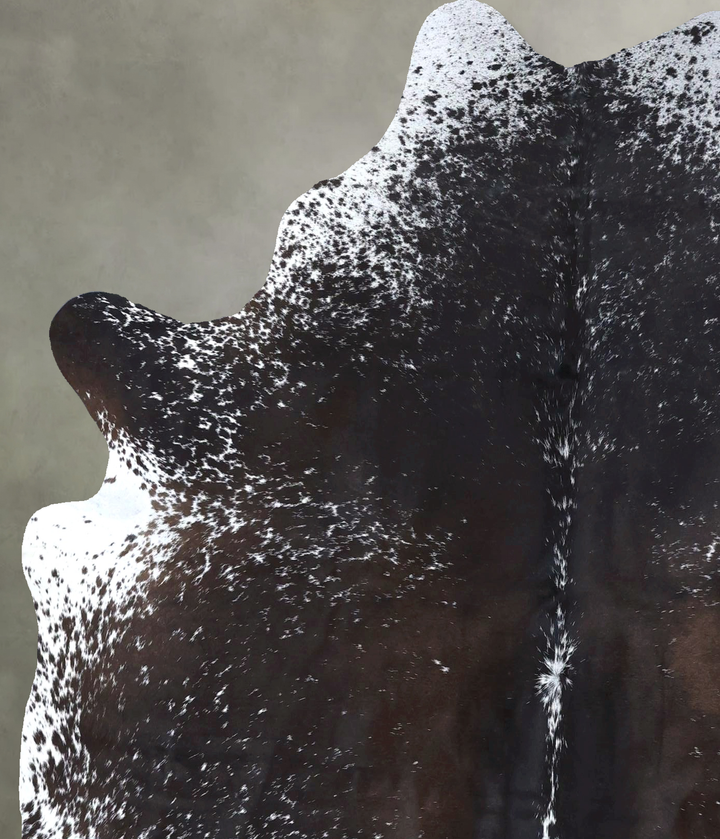 Salt and Pepper Black Large Brazilian Cowhide Rug 6'0"H x 5'5"W #B19540 by Hudson Hides