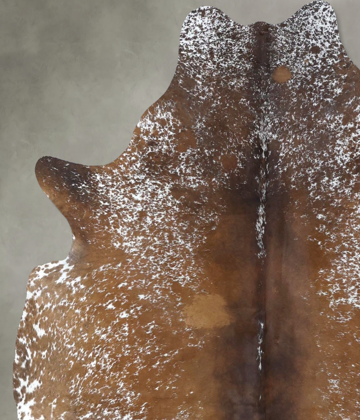 Salt and Pepper Brown Large Brazilian Cowhide Rug 6'3"H x 5'4"W #B19541 by Hudson Hides