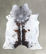 Salt and Pepper Brown X-Large Brazilian Cowhide Rug 6'10"H x 5'11"W #B19542 by Hudson Hides