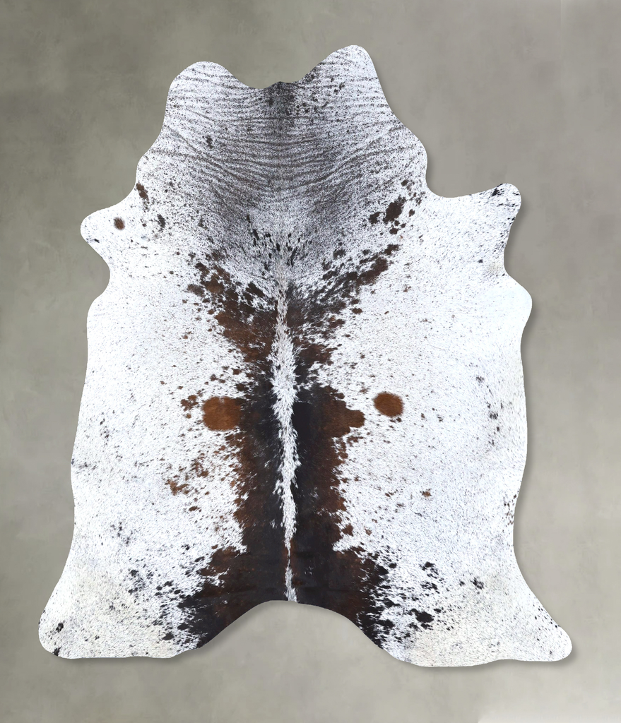 Salt and Pepper Brown X-Large Brazilian Cowhide Rug 6'10"H x 5'11"W #B19542 by Hudson Hides