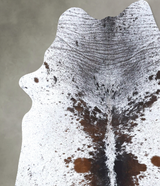 Salt and Pepper Brown X-Large Brazilian Cowhide Rug 6'10"H x 5'11"W #B19542 by Hudson Hides
