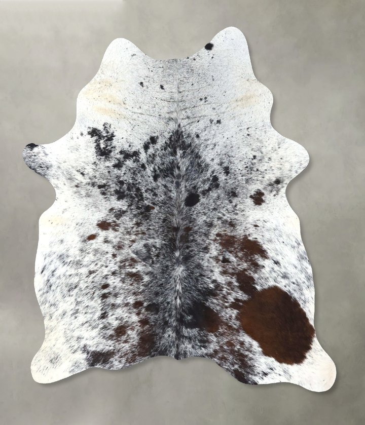 Salt and Pepper Brown Large Brazilian Cowhide Rug 6'4"H x 4'9"W #B19543 by Hudson Hides