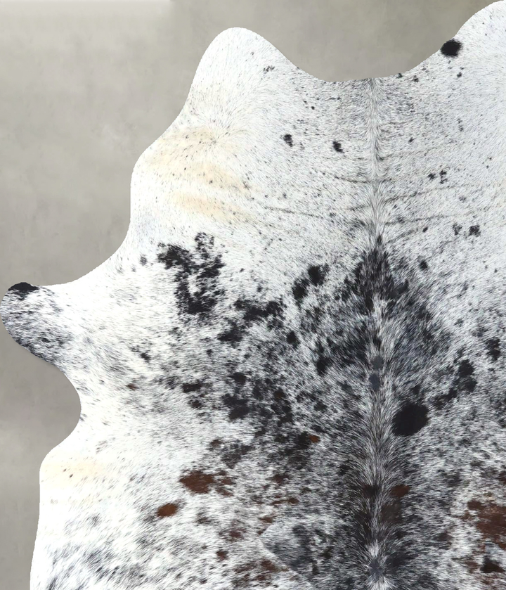 Salt and Pepper Brown Large Brazilian Cowhide Rug 6'4"H x 4'9"W #B19543 by Hudson Hides