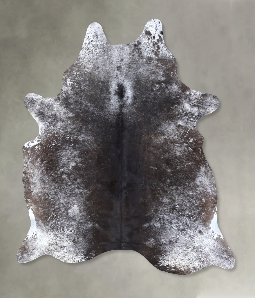 Salt and Pepper Black X-Large Brazilian Cowhide Rug 7'5"H x 6'0"W #B19548 by Hudson Hides