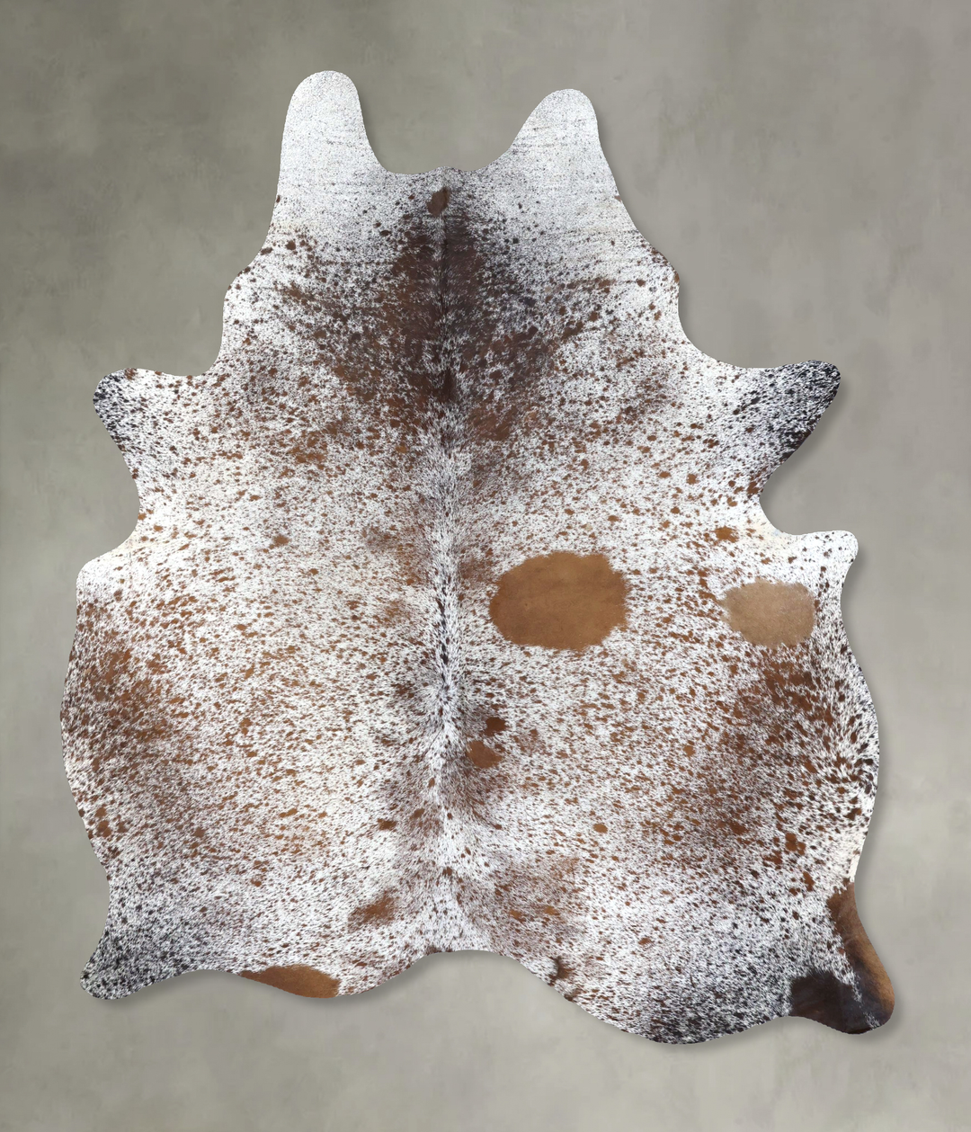 Salt and Pepper Brown X-Large Brazilian Cowhide Rug 7'8"H x 5'11"W #B1