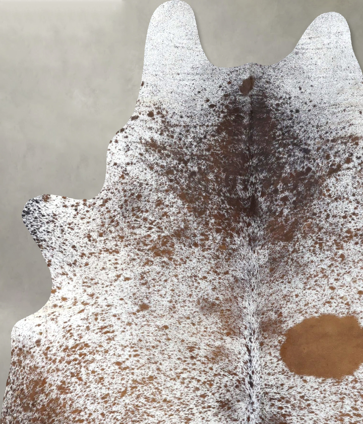 Salt and Pepper Brown X-Large Brazilian Cowhide Rug 7'8"H x 5'11"W #B19550 by Hudson Hides
