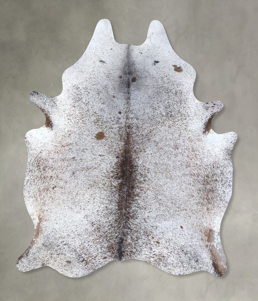 Salt and Pepper Brown X-Large Brazilian Cowhide Rug 7'4"H x 6'0"W #B19552 by Hudson Hides