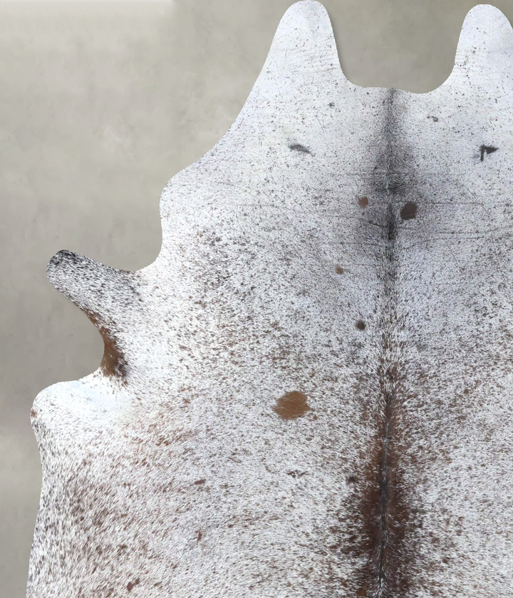 Salt and Pepper Brown X-Large Brazilian Cowhide Rug 7'4"H x 6'0"W #B19552 by Hudson Hides