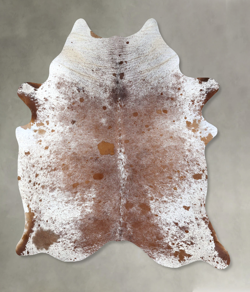 Salt and Pepper Brown X-Large Brazilian Cowhide Rug 7'8"H x 6'3"W #B19553 by Hudson Hides