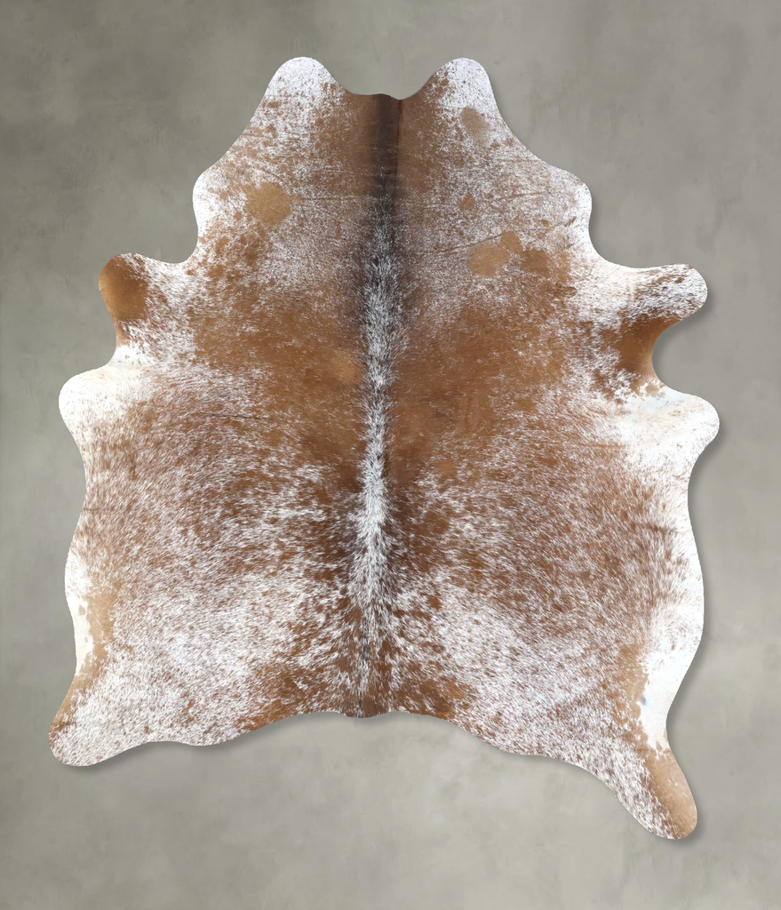 Salt and Pepper Brown Large Brazilian Cowhide Rug 6'5"H x 5'1"W #B19561 by Hudson Hides