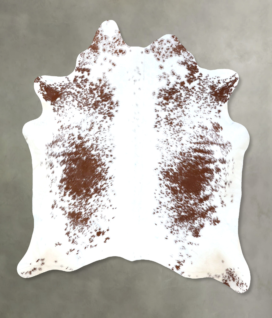 Salt and Pepper Brown Large Brazilian Cowhide Rug 6'7"H x 5'10"W #B19562 by Hudson Hides