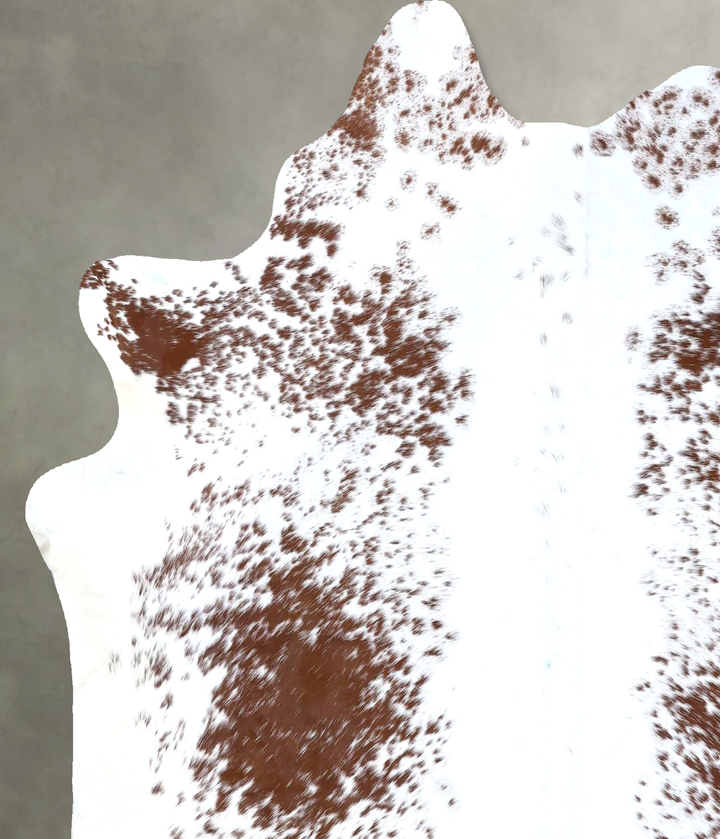 Salt and Pepper Brown Large Brazilian Cowhide Rug 6'7"H x 5'10"W #B19562 by Hudson Hides