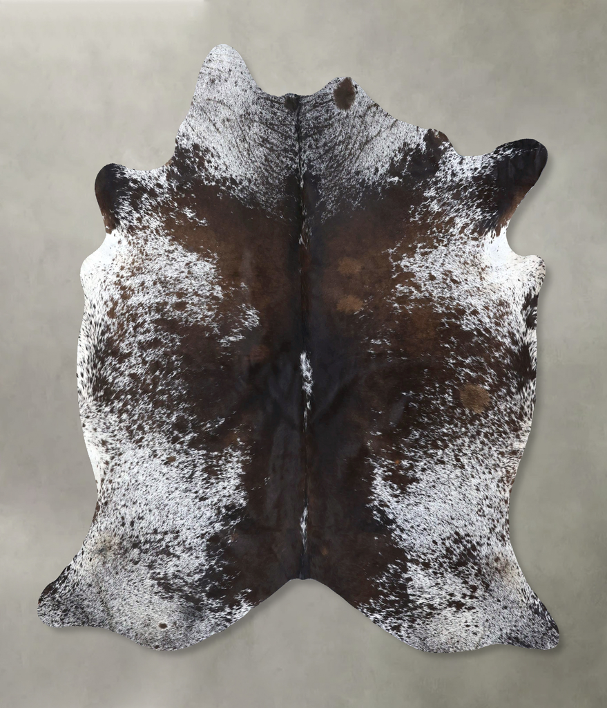 Salt and Pepper Brown X-Large Brazilian Cowhide Rug 6'8"H x 6'3"W #B19563 by Hudson Hides
