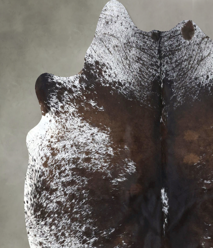 Salt and Pepper Brown X-Large Brazilian Cowhide Rug 6'8"H x 6'3"W #B19563 by Hudson Hides