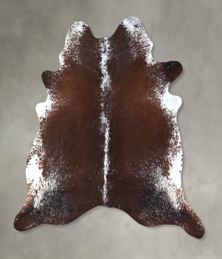 Salt and Pepper Brown XX-Large Brazilian Cowhide Rug 7'6"H x 6'10"W #B19565 by Hudson Hides
