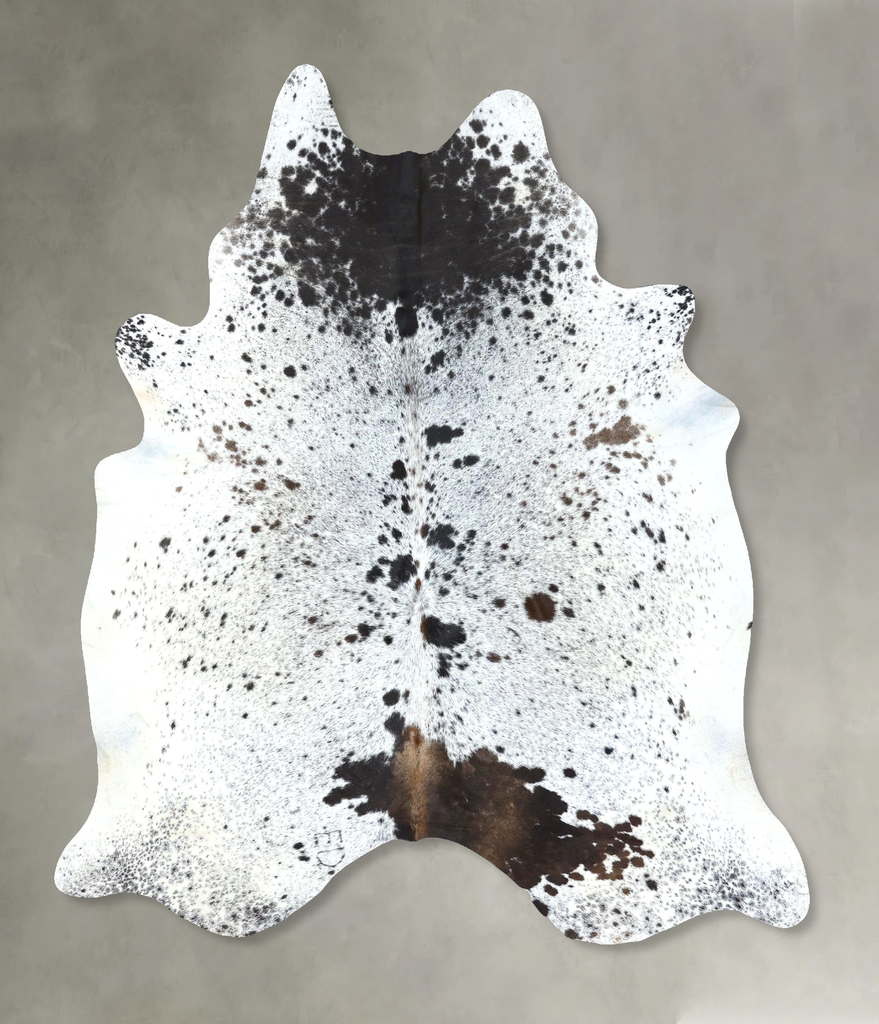 Salt and Pepper Black X-Large Brazilian Cowhide Rug 7'6"H x 6'4"W #B19567 by Hudson Hides
