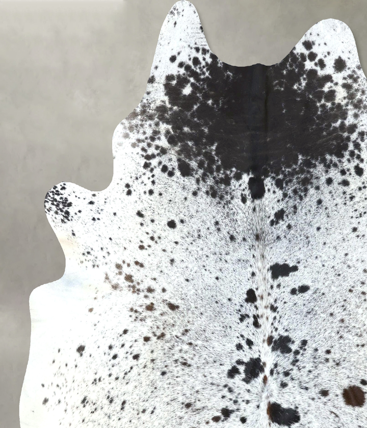 Salt and Pepper Black X-Large Brazilian Cowhide Rug 7'6"H x 6'4"W #B19567 by Hudson Hides