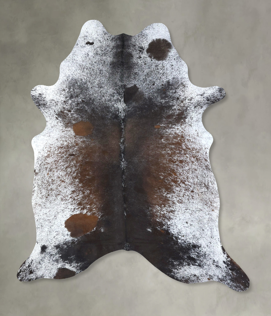 Salt and Pepper Brown X-Large Brazilian Cowhide Rug 7'11"H x 6'1"W #B19568 by Hudson Hides