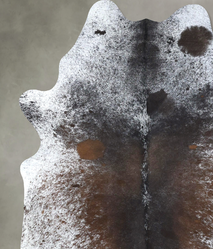 Salt and Pepper Brown X-Large Brazilian Cowhide Rug 7'11"H x 6'1"W #B19568 by Hudson Hides