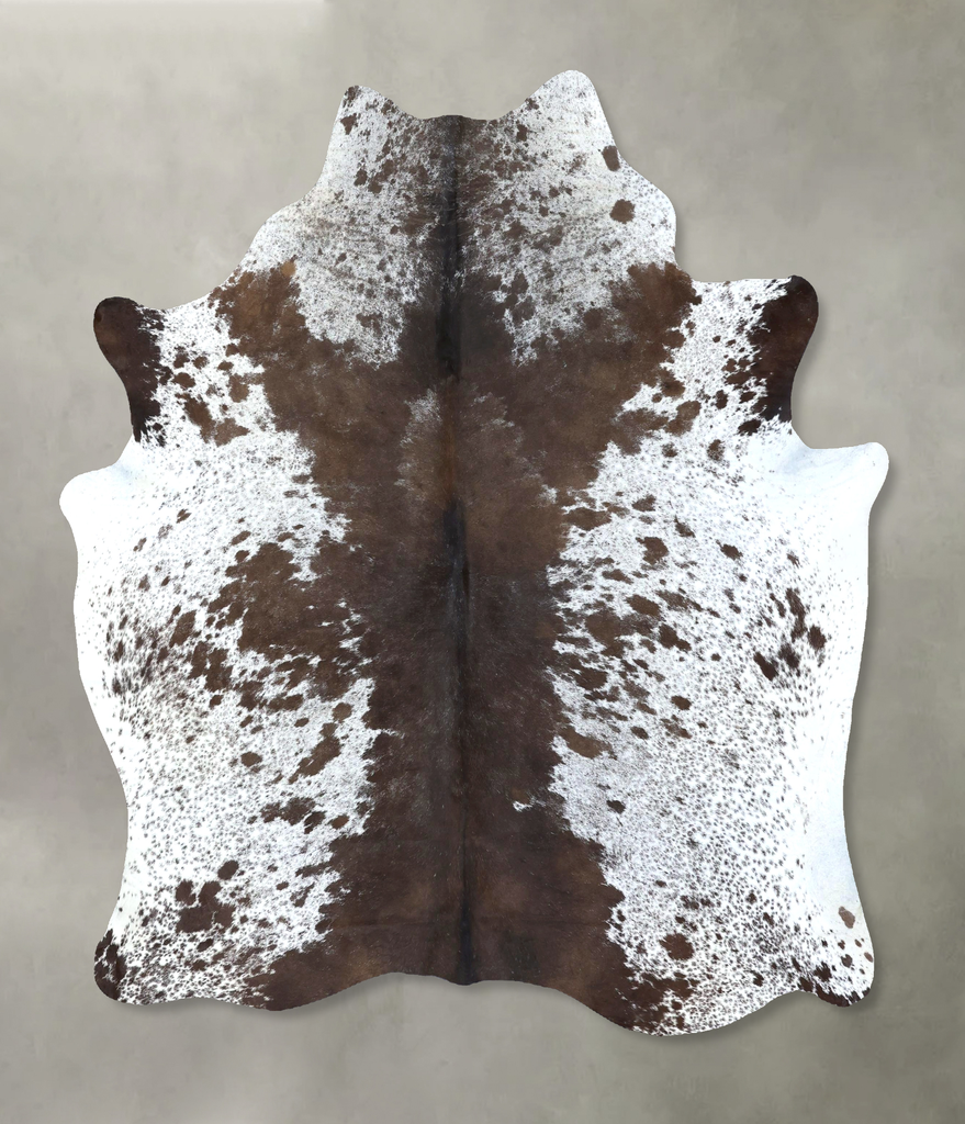 Salt and Pepper Brown X-Large Brazilian Cowhide Rug 6'11"H x 6'0"W #B19570 by Hudson Hides