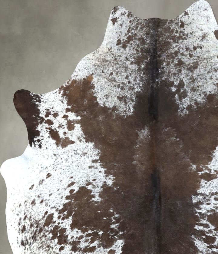 Salt and Pepper Brown X-Large Brazilian Cowhide Rug 6'11"H x 6'0"W #B19570 by Hudson Hides