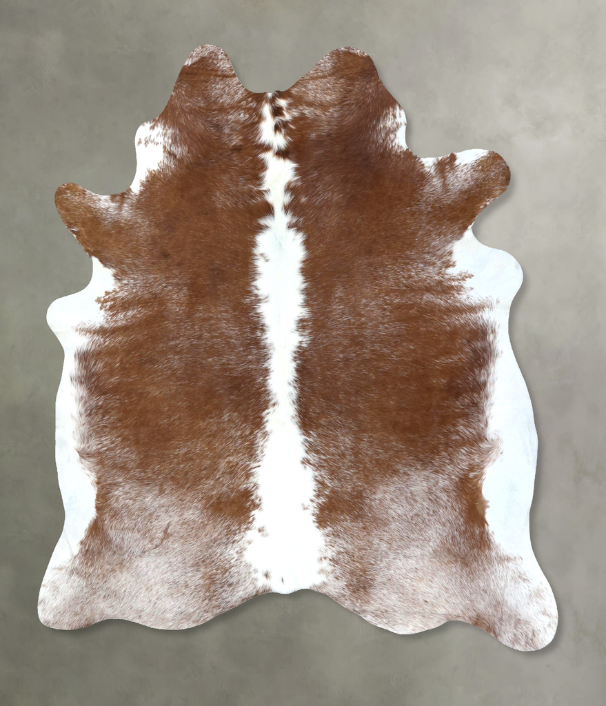 Brown and White X-Large Brazilian Cowhide Rug 7'5"H x 6'4"W #B19572 by Hudson Hides