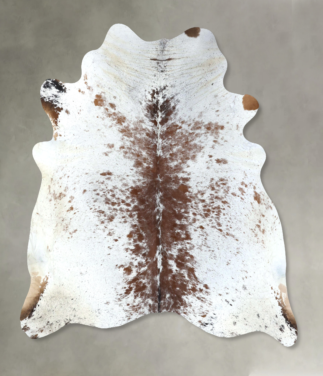 Salt and Pepper Brown XX-Large Brazilian Cowhide Rug 7'7"H x 6'7"W #B1