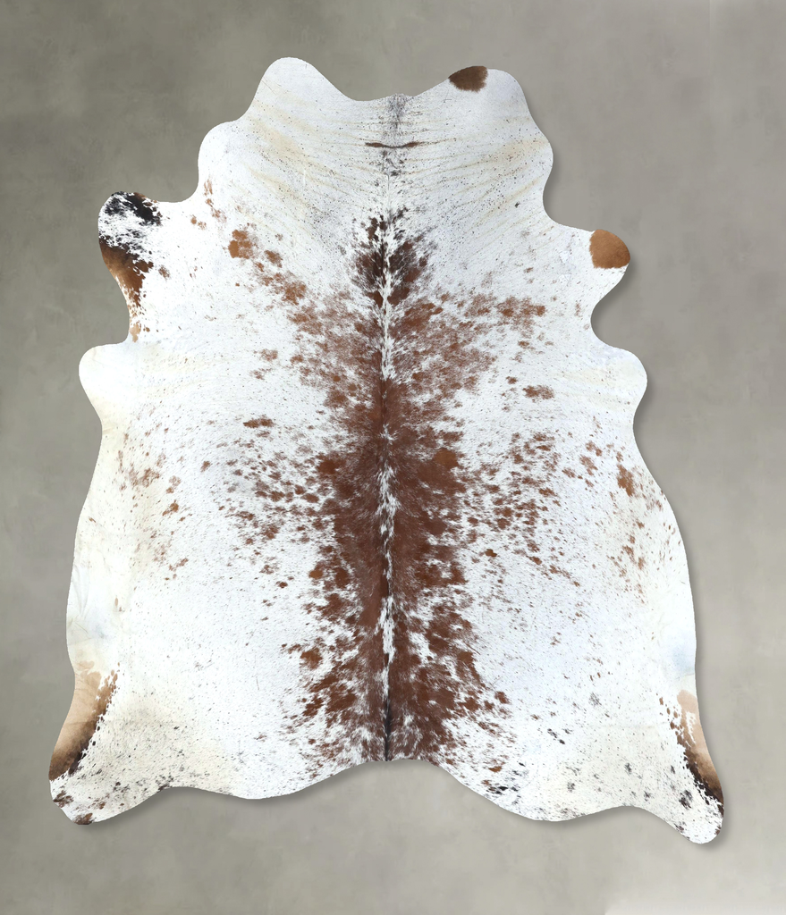 Salt and Pepper Brown XX-Large Brazilian Cowhide Rug 7'7"H x 6'7"W #B19573 by Hudson Hides