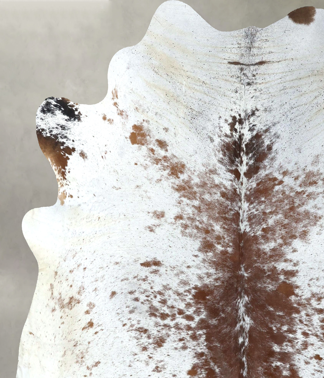 Salt and Pepper Brown XX-Large Brazilian Cowhide Rug 7'7"H x 6'7"W #B1