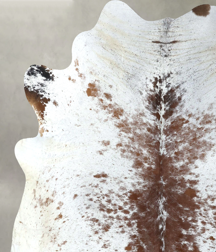Salt and Pepper Brown XX-Large Brazilian Cowhide Rug 7'7"H x 6'7"W #B19573 by Hudson Hides