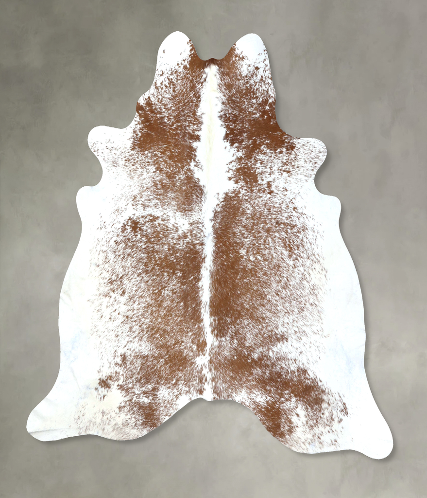 Salt and Pepper Brown XX-Large Brazilian Cowhide Rug 7'8"H x 7'4"W #B19574 by Hudson Hides