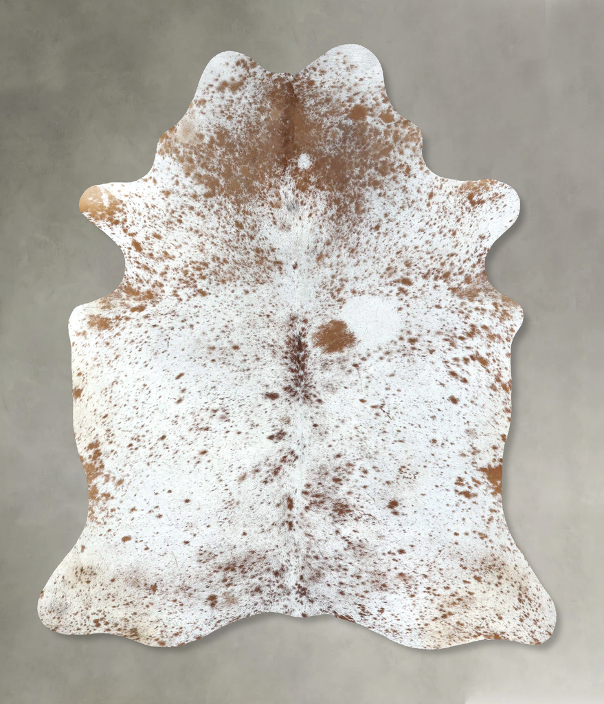Salt and Pepper Brown Large Brazilian Cowhide Rug 7'2"H x 5'6"W #B19575 by Hudson Hides
