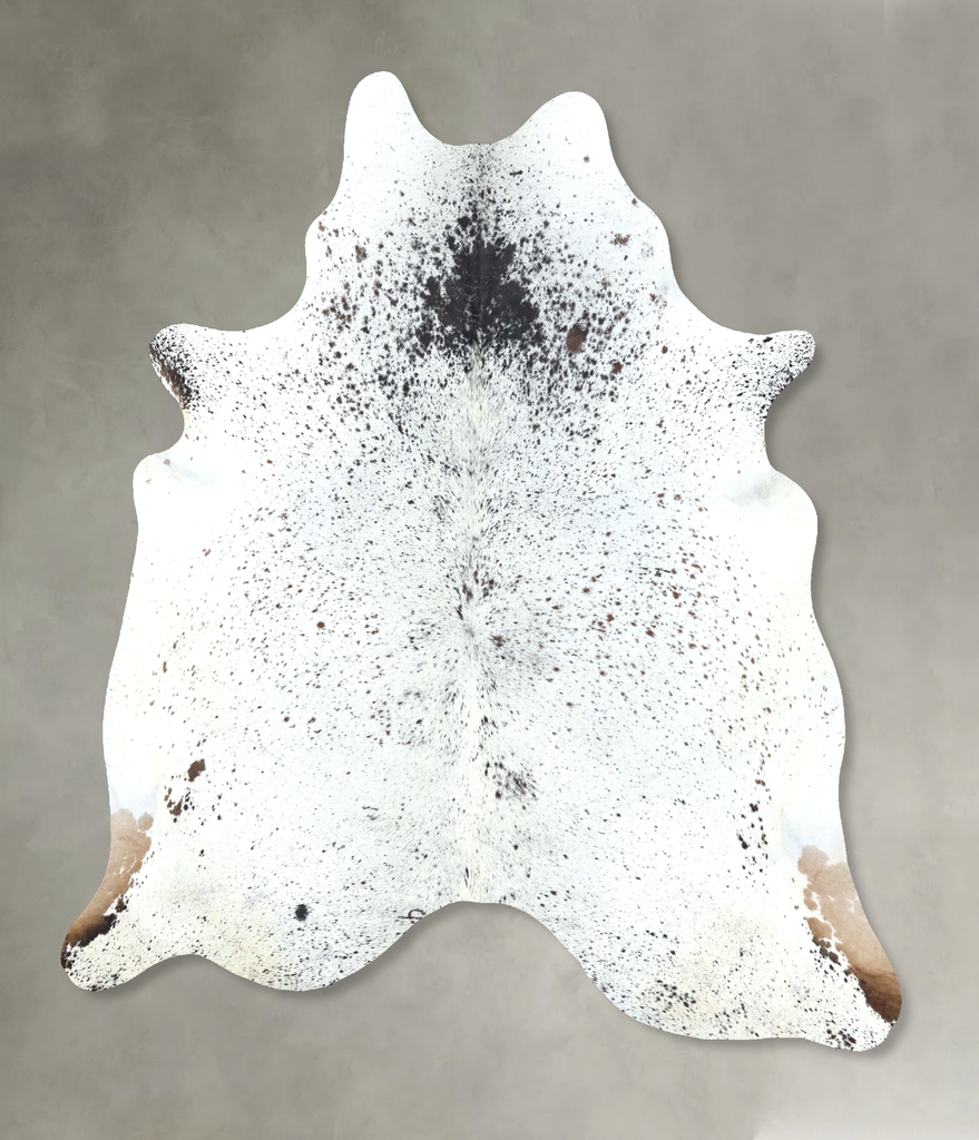 Salt and Pepper Black X-Large Brazilian Cowhide Rug 7'7"H x 6'3"W #B19579 by Hudson Hides