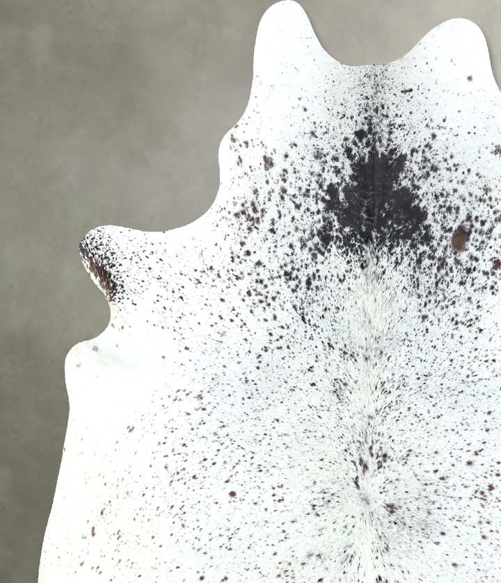 Salt and Pepper Black X-Large Brazilian Cowhide Rug 7'7"H x 6'3"W #B19579 by Hudson Hides
