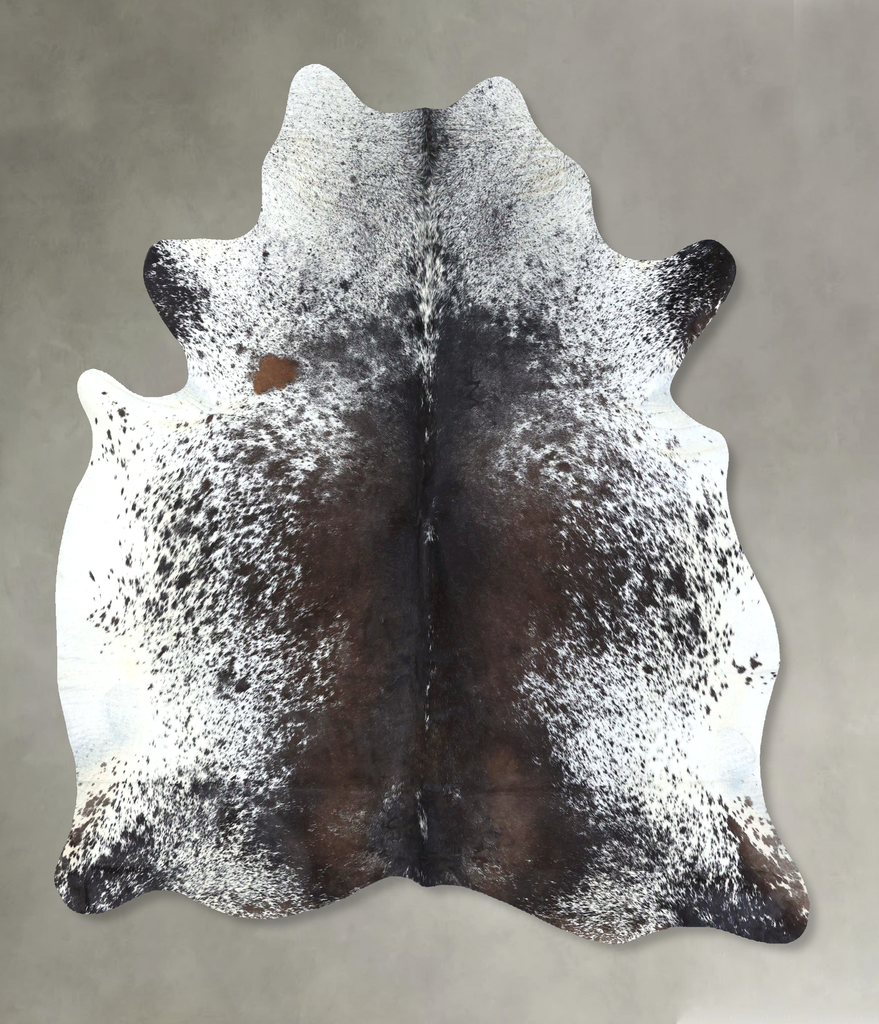 Salt and Pepper Brown Large Brazilian Cowhide Rug 6'8"H x 5'11"W #B19582 by Hudson Hides