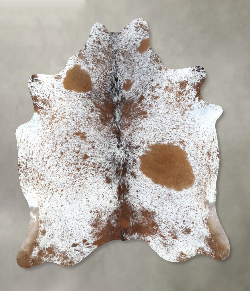 Salt and Pepper Brown Large Brazilian Cowhide Rug 6'10"H x 5'10"W #B19583 by Hudson Hides