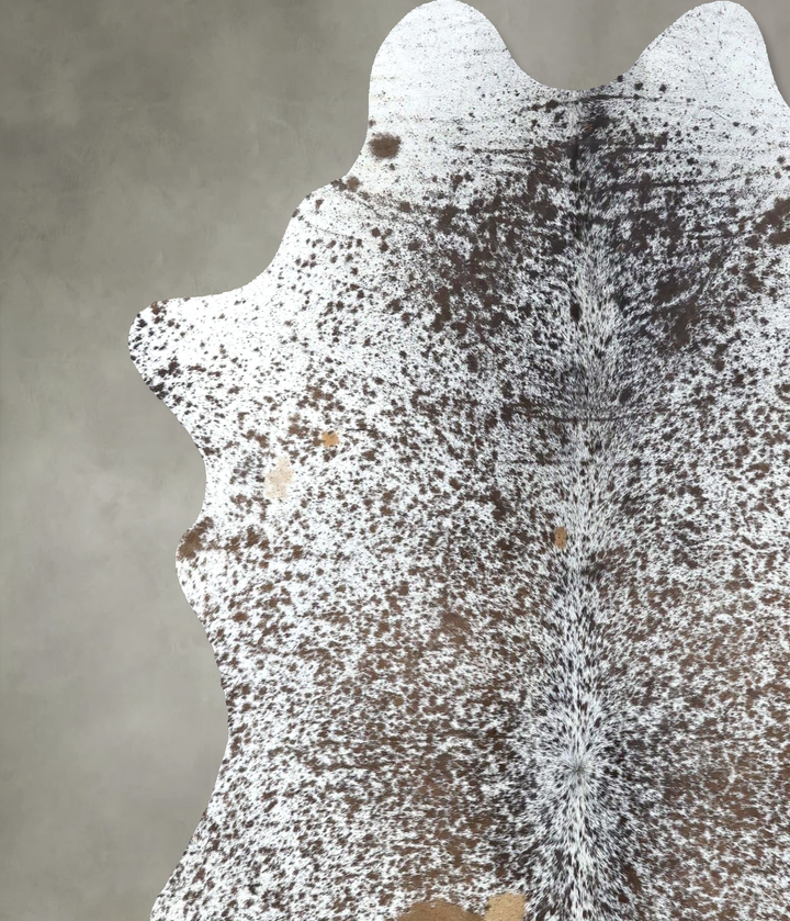 Salt and Pepper Brown X-Large Brazilian Cowhide Rug 6'10"H x 5'11"W #B19584 by Hudson Hides