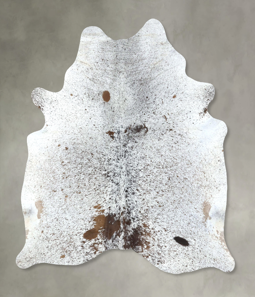 Salt and Pepper Brown Large Brazilian Cowhide Rug 6'9"H x 5'8"W #B19585 by Hudson Hides