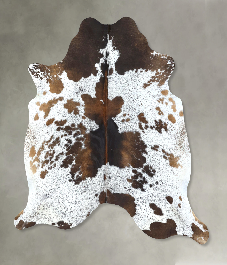 Salt and Pepper Brown Large Brazilian Cowhide Rug 6'3"H x 5'10"W #B19589 by Hudson Hides