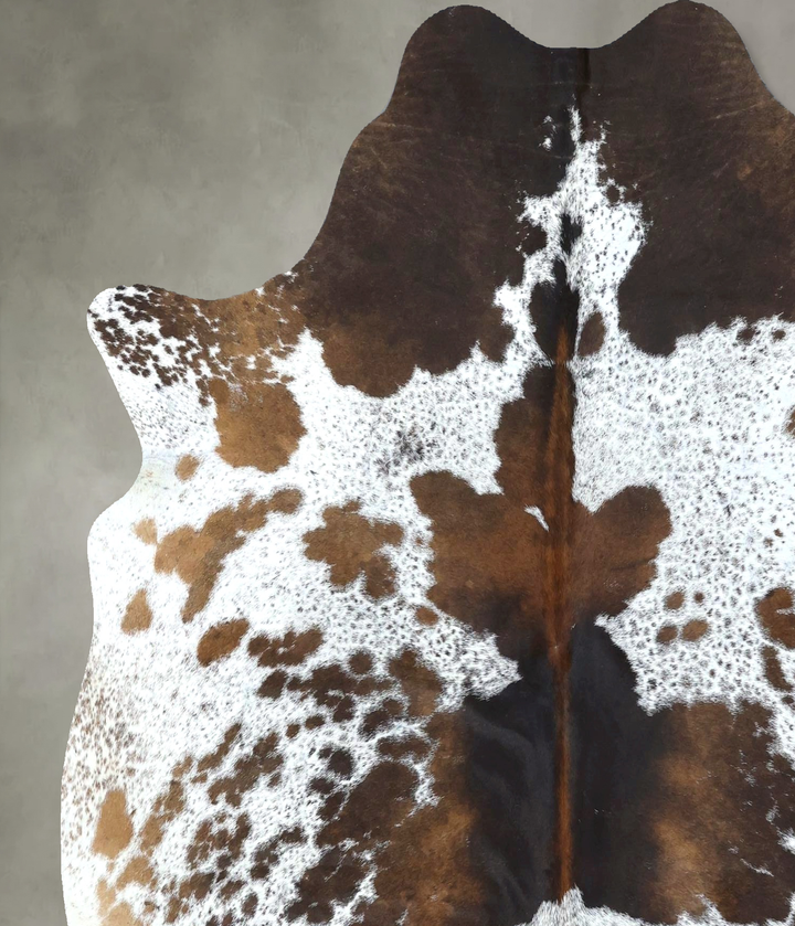 Salt and Pepper Brown Large Brazilian Cowhide Rug 6'3"H x 5'10"W #B19589 by Hudson Hides