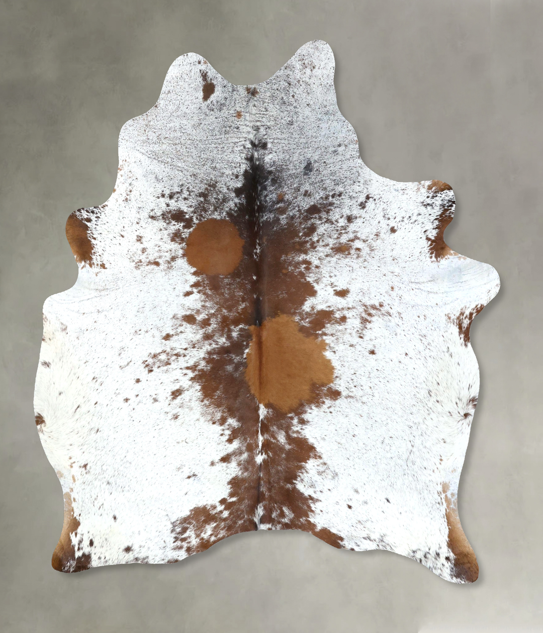 Salt and Pepper Brown X-Large Brazilian Cowhide Rug 7'3"H x 5'8"W #B19