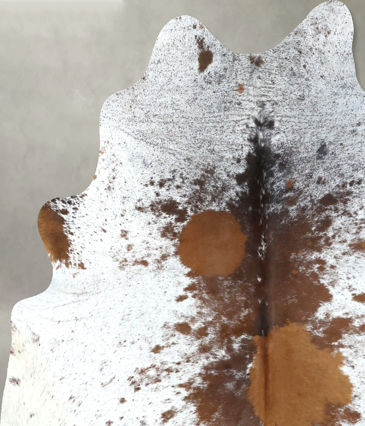 Salt and Pepper Brown X-Large Brazilian Cowhide Rug 7'3"H x 5'8"W #B19591 by Hudson Hides