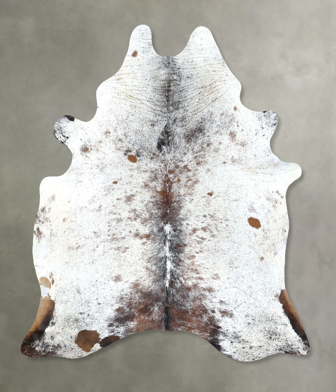 Salt and Pepper Brown Large Brazilian Cowhide Rug 7'2"H x 5'7"W #B1959