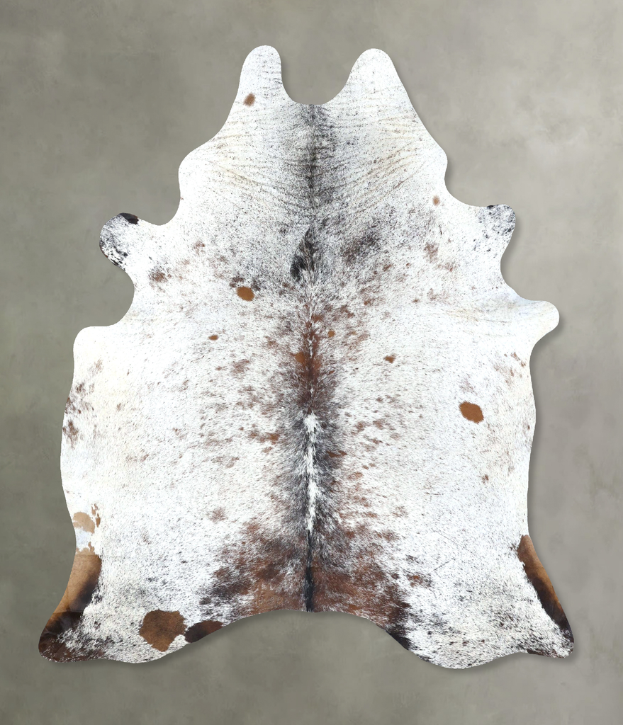 Salt and Pepper Brown Large Brazilian Cowhide Rug 7'2"H x 5'7"W #B19593 by Hudson Hides