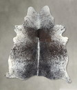 Salt and Pepper Black X-Large Brazilian Cowhide Rug 7'3"H x 6'2"W #B19594 by Hudson Hides