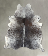 Salt and Pepper Black X-Large Brazilian Cowhide Rug 7'3"H x 6'2"W #B19594 by Hudson Hides
