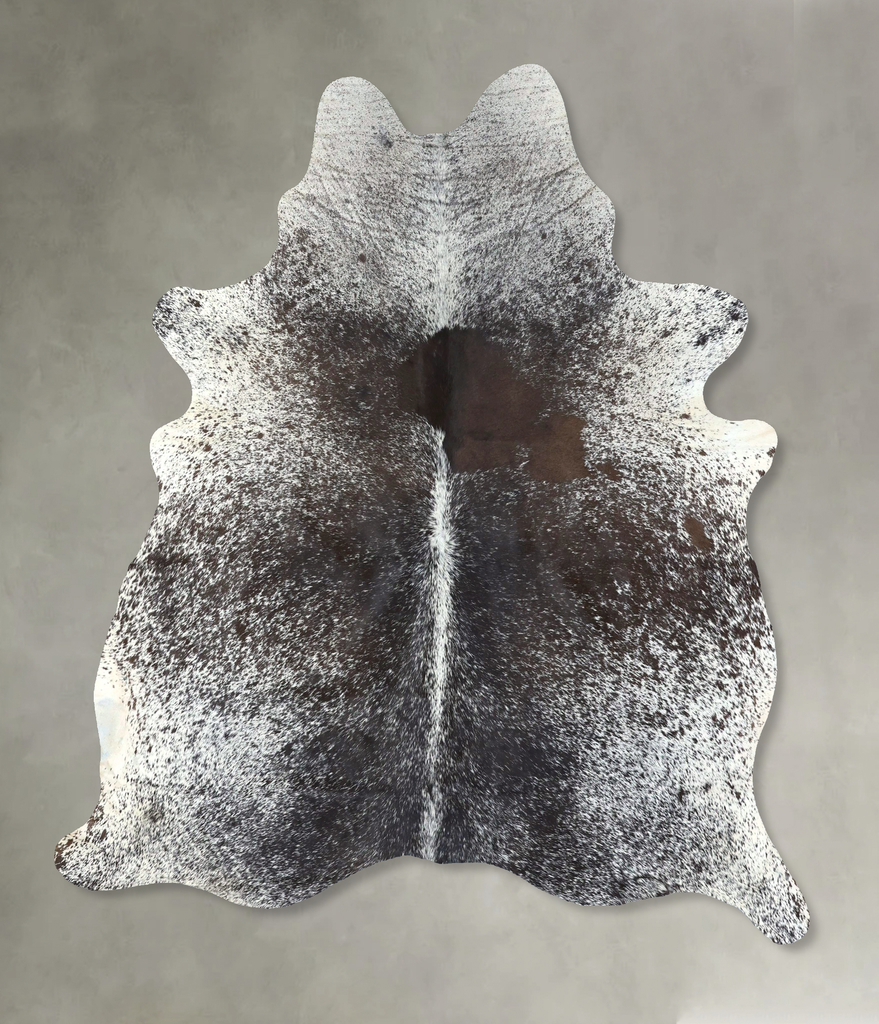 Salt and Pepper Black X-Large Brazilian Cowhide Rug 7'3"H x 6'2"W #B19594 by Hudson Hides