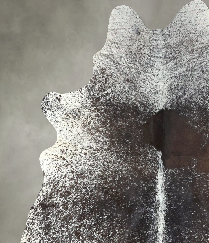Salt and Pepper Black X-Large Brazilian Cowhide Rug 7'3"H x 6'2"W #B19594 by Hudson Hides