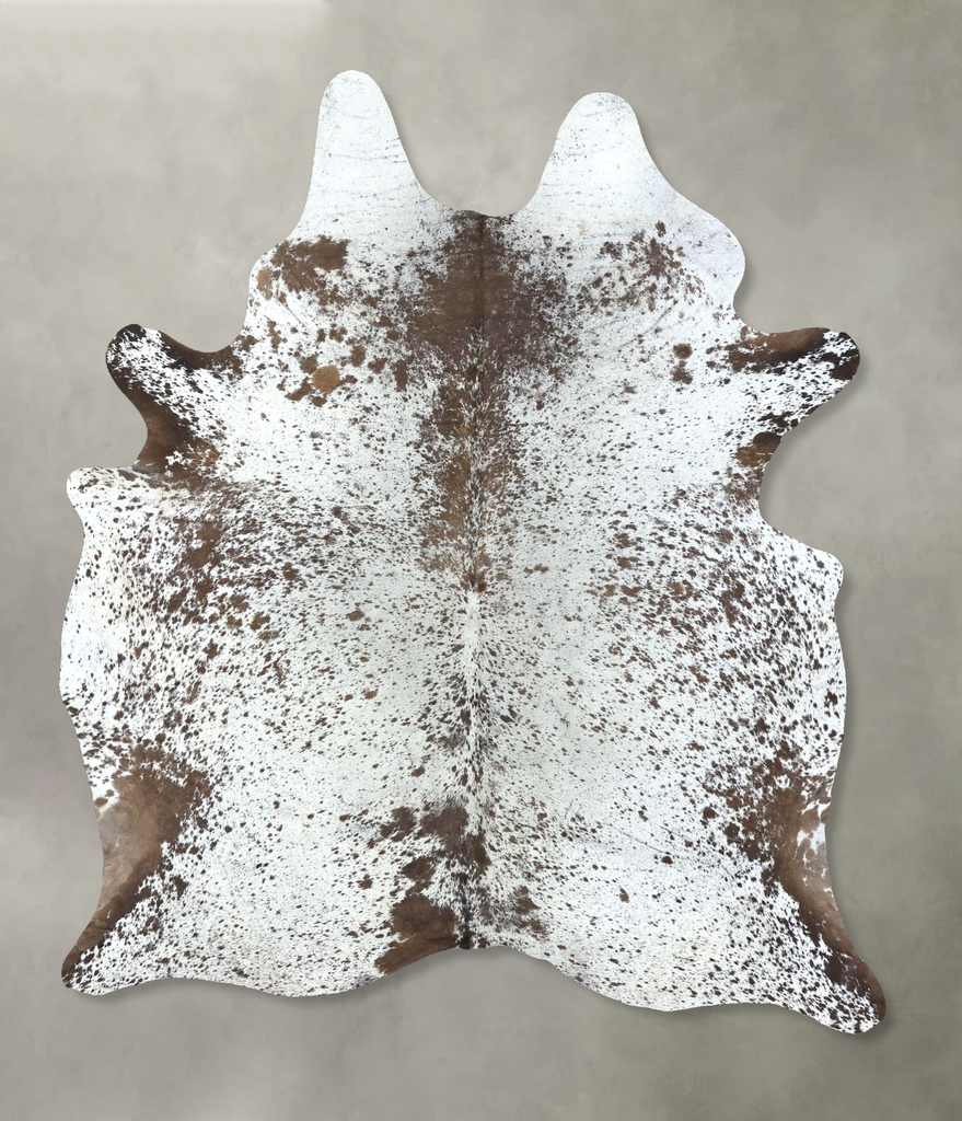 Salt and Pepper Brown X-Large Brazilian Cowhide Rug 7'4"H x 5'8"W #B19597 by Hudson Hides
