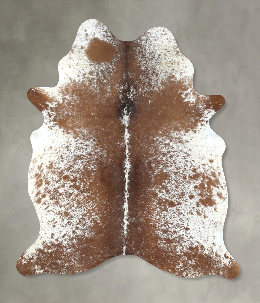 Salt and Pepper Brown Large Brazilian Cowhide Rug 6'7"H x 5'1"W #B19599 by Hudson Hides